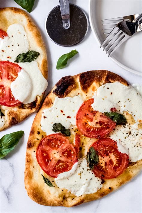 Tomato Basil Mozzarella Flatbread Pizza • Wanderlust and Wellness