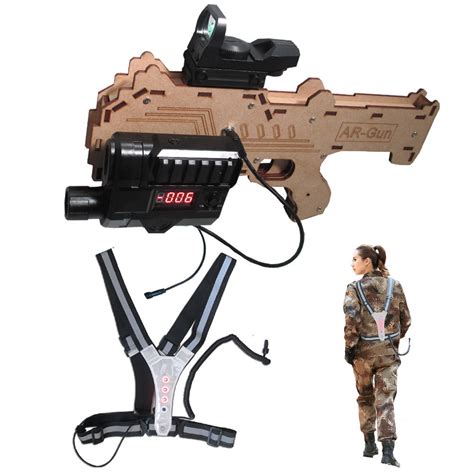 600FT Laser Tag Gun with Reflective Belt Vest, Outdoor/Indoor ...