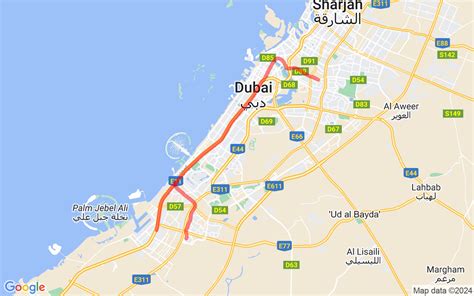 Dubai Metro Red Line - Stations, Route Map