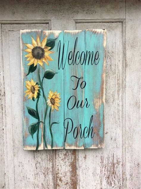 Welcome to Our Porch Sign, hand painted Sign, Wooden Sign With ...