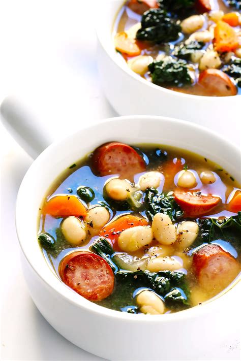 Tuscan White Bean, Sausage and Kale Soup - Gimme Some Oven