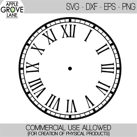 Clock Face Svg Clock Svg Clock Hands Svg Clock Template Roman | Images ...