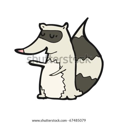 Happy Raccoon Cartoon Stock Vector Illustration 67485079 : Shutterstock