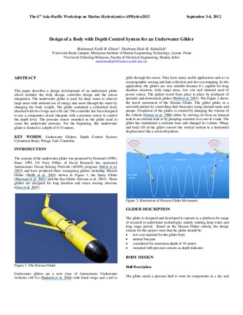 (PDF) Design of a Body with Depth Control System for an Underwater ...