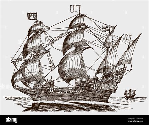 Galleon Ship Drawing