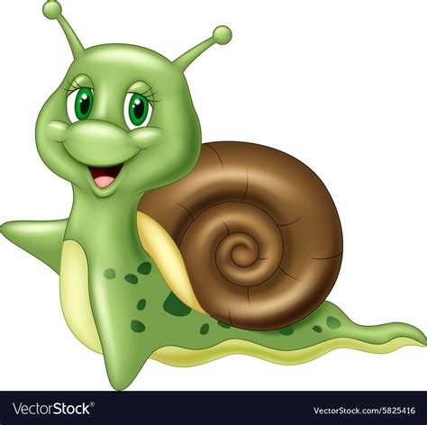 Cute cartoon snail on white background Royalty Free Vector