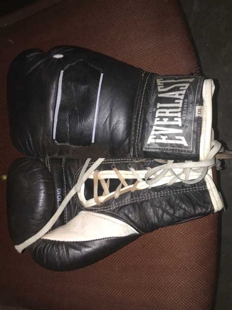 Black White Leather Boxing Gloves