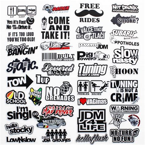 Buy 41Pcs JDM Car Sticker Racing Decale for Cars Motorcycle Helmet ...