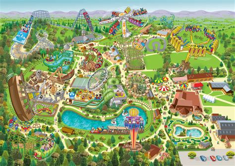 Lightwater Valley theme park map illustration :: Behance