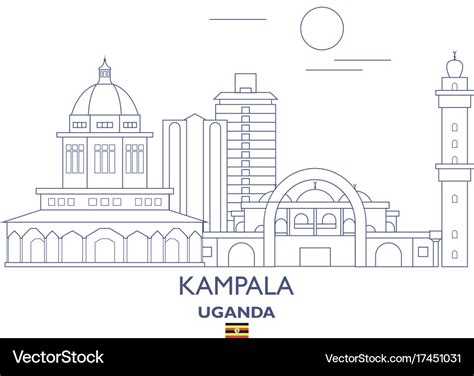 Kampala city skyline Royalty Free Vector Image