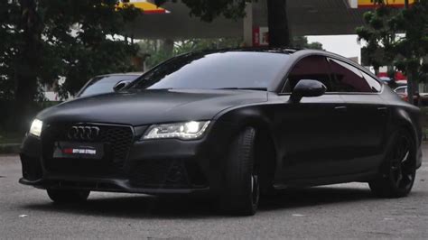 AUDI A7 WRAPPED WITH MATTE BLACK - YouTube