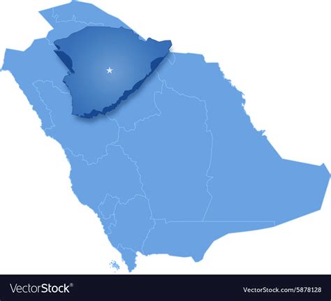 Map of saudi arabia the region hail Royalty Free Vector