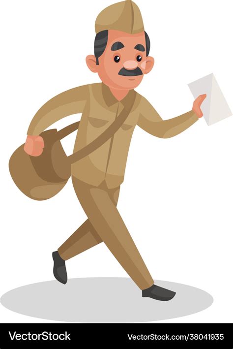 Postman cartoon character Royalty Free Vector Image