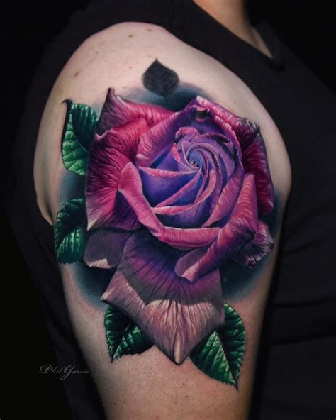 Color Rose Tattoos by Phil Garcia