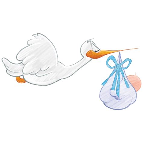 Stork Carrying Baby Boy | Free SVG