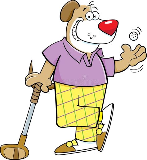 Cartoon Dog Playing Golf Stock Image - Image: 29206081