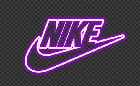 HD Nike Neon Pink & Purple Outline Text Tick Logo PNG | Citypng