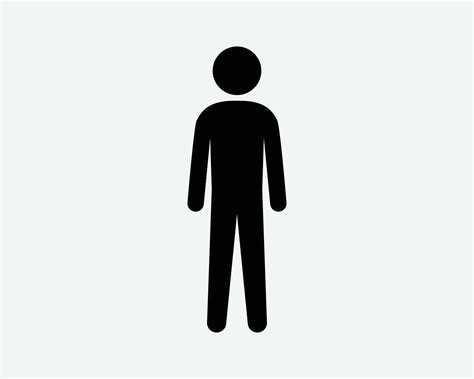 Stickman Icon. Stick Figure Man Person Male Stand Standing Full Body ...