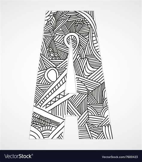 Letter a from doodle alphabet Royalty Free Vector Image