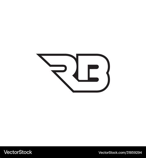 R b letter lines logo design Royalty Free Vector Image