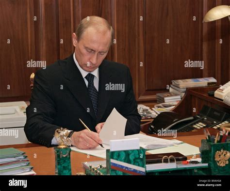 Russia s President Vladimir Putin in his Kremlin office Stock Photo - Alamy