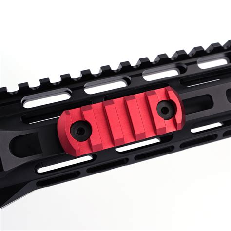 RED M-LOK Aluminum Picatinny Weaver Rail Section 5 Slot Set MLOK Rail ...