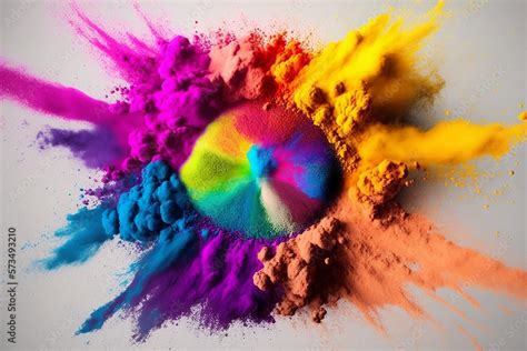 Happy Holi, Top view on multicolored holi powder, Colorful holi gulal ...