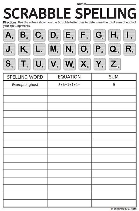 Spell & Score Spelling Word Game Printable #spelling #elementary # ...