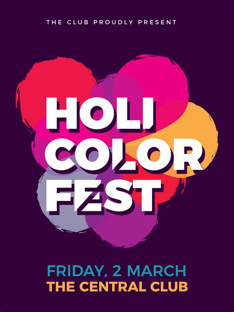 Holi Festival Poster 191140 Vector Art at Vecteezy