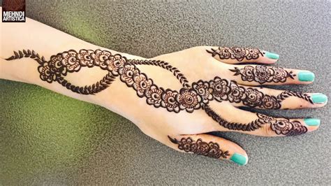 Spiral Bel Mehndi Design for Hands | New Gulf Style Mehendi with ...