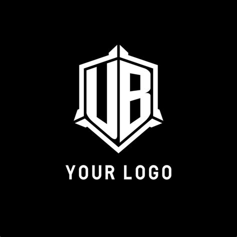 UB logo initial with shield shape design style 24300891 Vector Art at ...