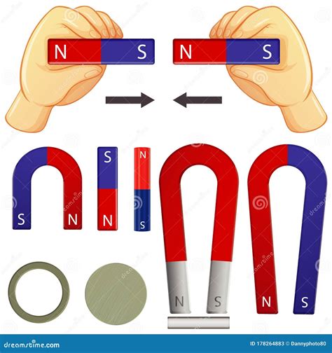 Set of Magnets in Different Shapes on White Background Stock Vector ...