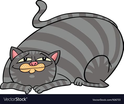 Tabby fat cat cartoon Royalty Free Vector Image