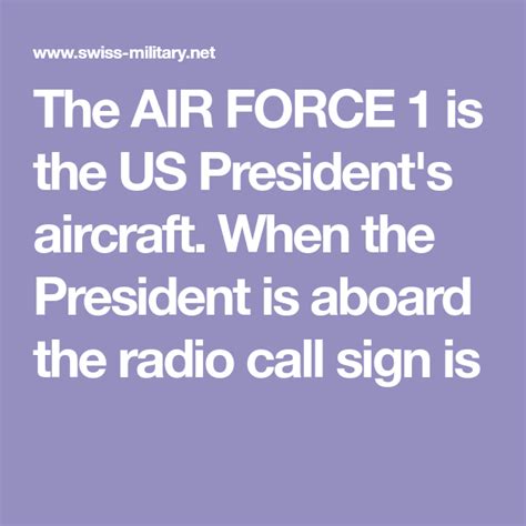 The AIR FORCE 1 is the US President's aircraft. When the President is ...