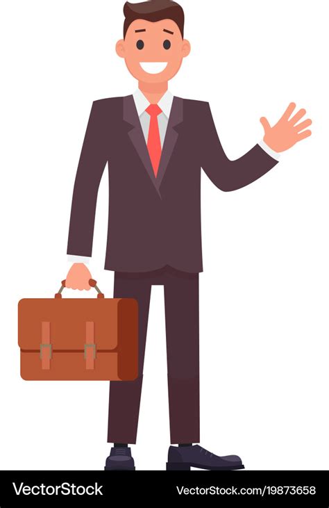 Flat design character businessman Royalty Free Vector Image