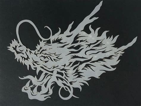 10 Mil Reusable Laser Cut Mylar Airbrush Stencil Dragon Head Design for ...