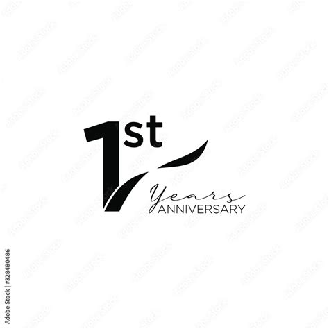 1st anniversary letter logo icon design with ribbon banner Stock Vector ...