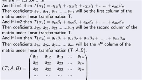 Matrix Representation of a Linear Transformation - Hub and Network of Posts