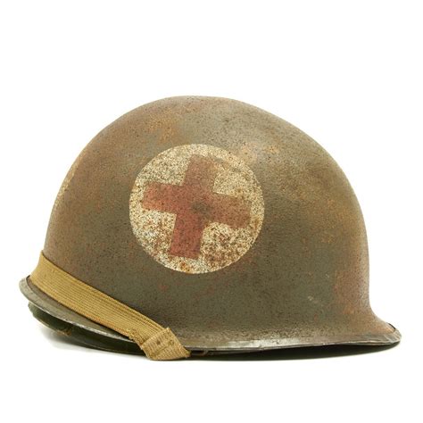 Original U.S. WWII Lieutenant Medic Helmet- M1 McCord Fixed Bail with ...