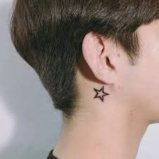 Star Tattoos For Men Behind Ear