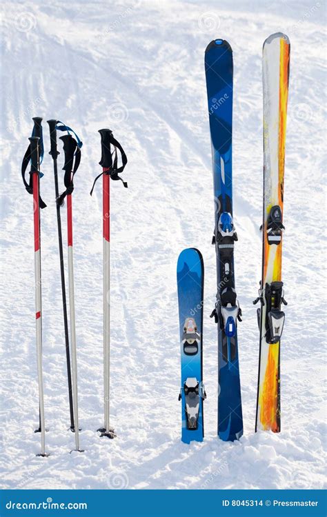 Skiing equipment stock photo. Image of blue, resort, snowdrift - 8045314