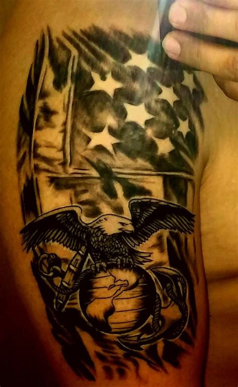 Usmc marine tattoo American flag | Marine tattoo, Marine corps tattoos ...