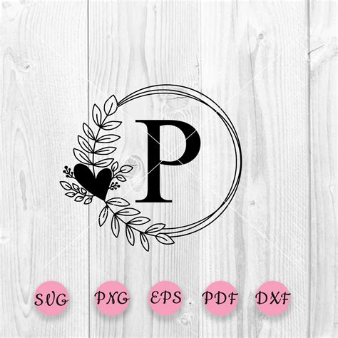 Floral Frame Letter P Svg Wreath SVG Leafy Wreath SVG - Etsy Singapore