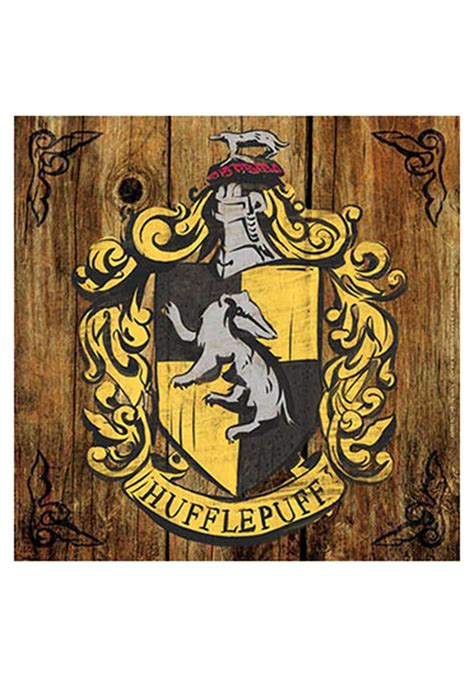 Harry Potter Hufflepuff Crest Rustic Sign