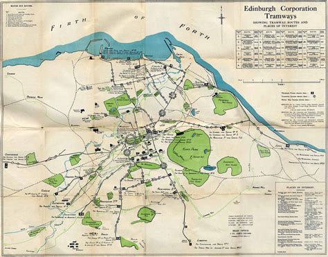 Edinburgh Transport - Tram and Bus Routes 1924