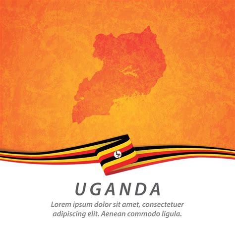 Uganda flag with map 2711296 Vector Art at Vecteezy