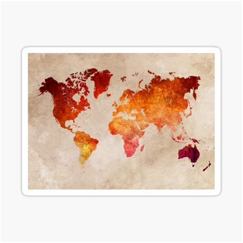 "Map of the world Red World #map #worldmap" Sticker for Sale by JBJart ...