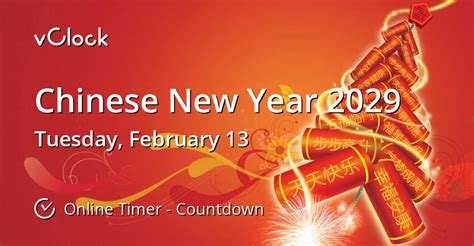 When is Chinese New Year 2029 - Countdown Timer Online - vClock