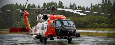 Sikorsky MH-60 Jayhawk of the United States Coast Guard enduring a ...