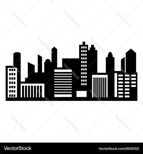 City panorama simple icon Royalty Free Vector Image